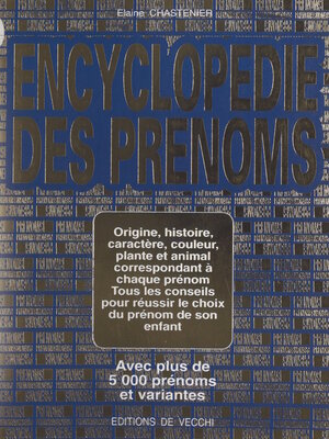 cover image of Encyclopédie des prénoms